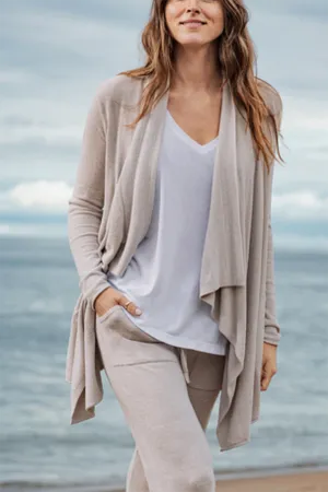 CozyChic Ultra Lite Hi-Lo Cardi - Fog Gray