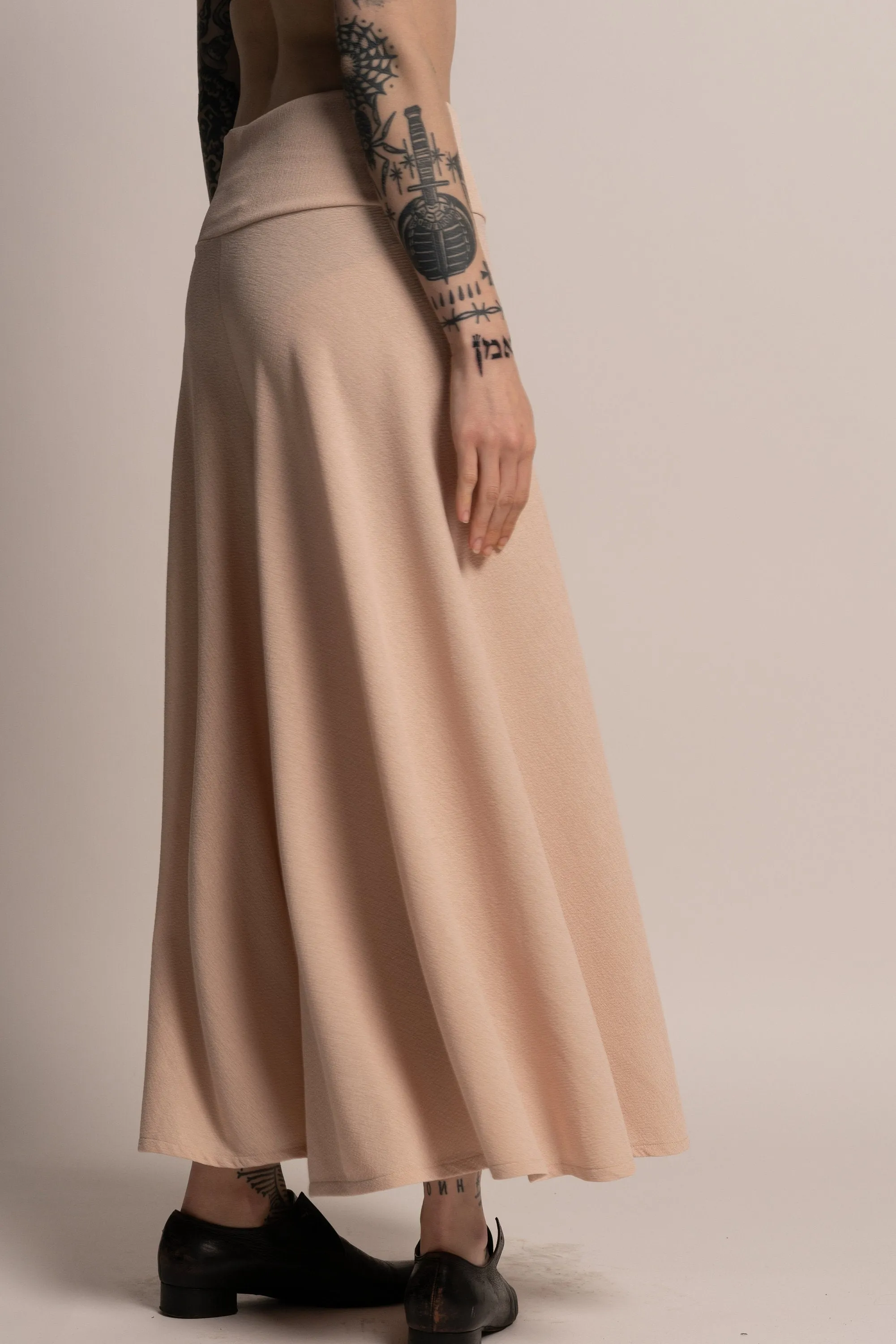 Cream Wide Leg Palazzo Pants