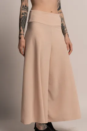 Cream Wide Leg Palazzo Pants