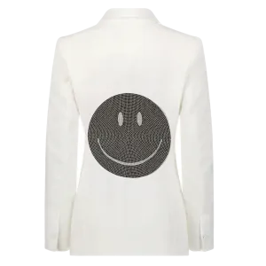 Crystal Black Smile Blazer - White