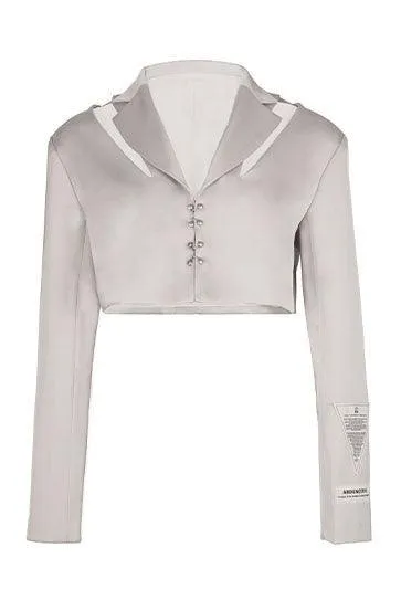 Cut-Out Cropped Blazer