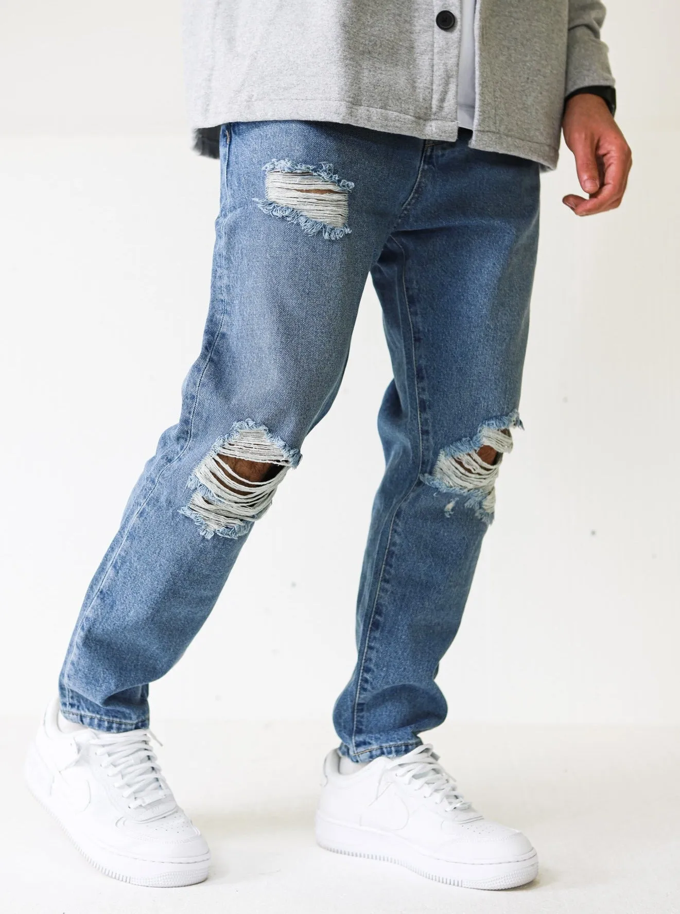 Destroyed Baggy Vintage Blue Jeans