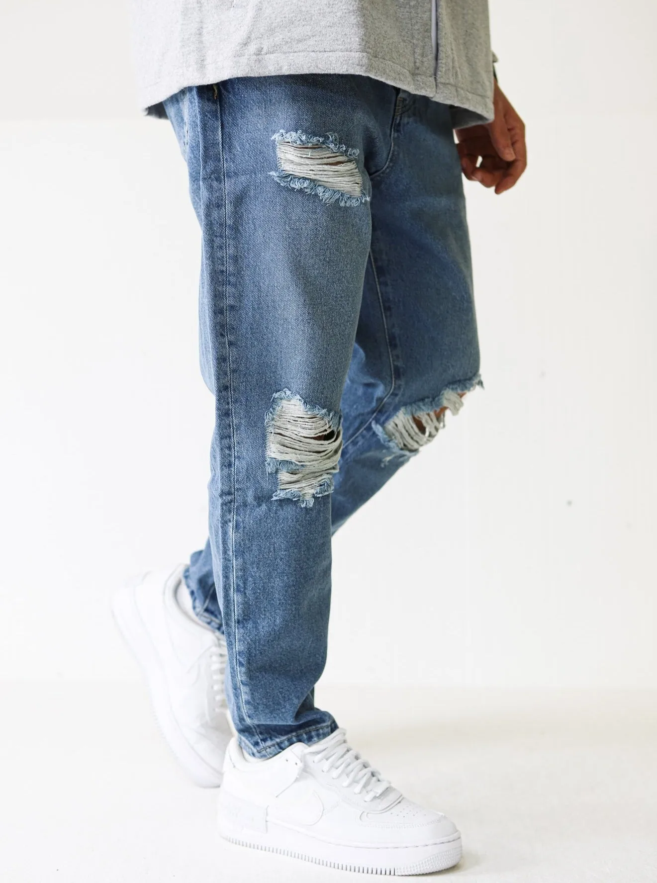 Destroyed Baggy Vintage Blue Jeans