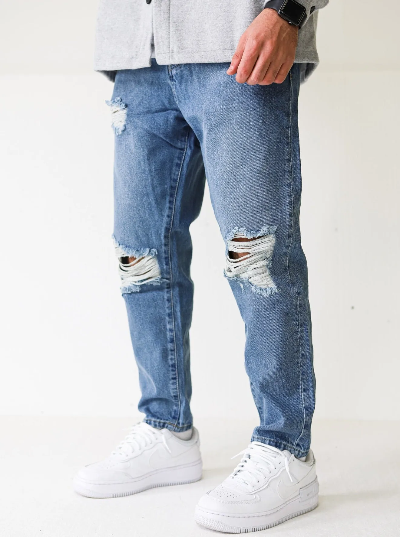 Destroyed Baggy Vintage Blue Jeans