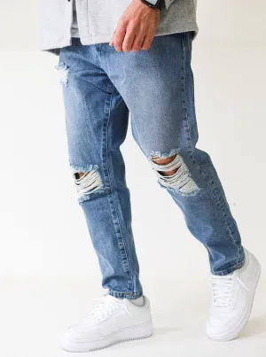 Destroyed Baggy Vintage Blue Jeans