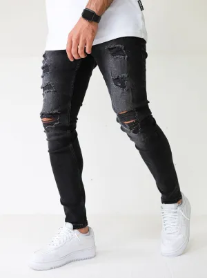 Distressed Premium Black Jeans