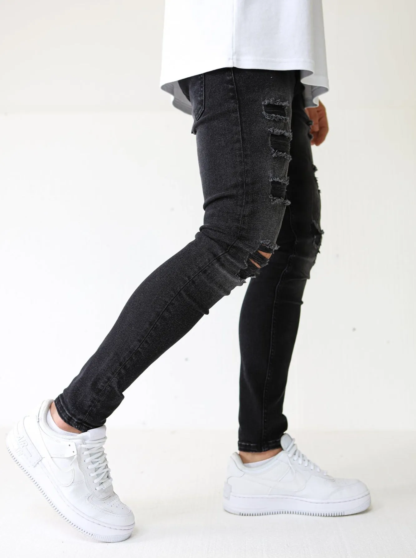 Distressed Premium Black Jeans