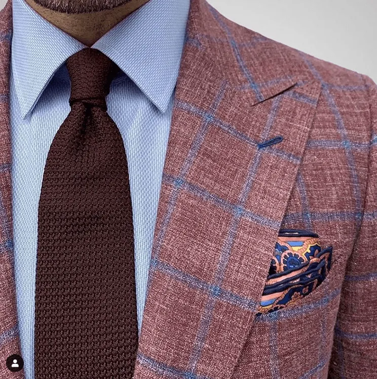 Domaso Grenadine Brown Silk Tie