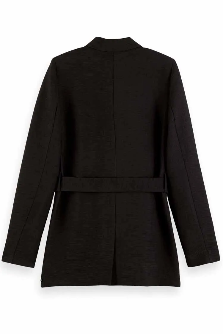 Draped Belted Blazer in Black | FINAL SALE