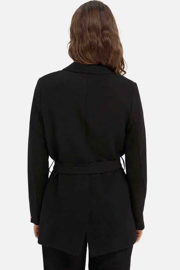 Draped Belted Blazer in Black | FINAL SALE