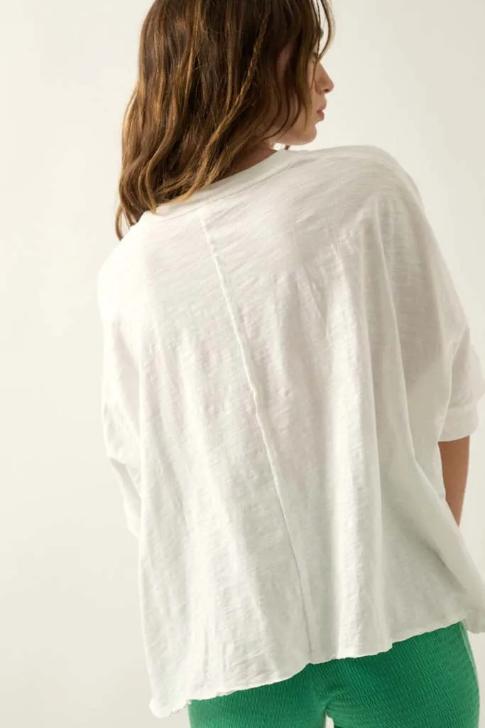 Easy Fit Vintage-Wash Cotton Oversized Boxy Tee