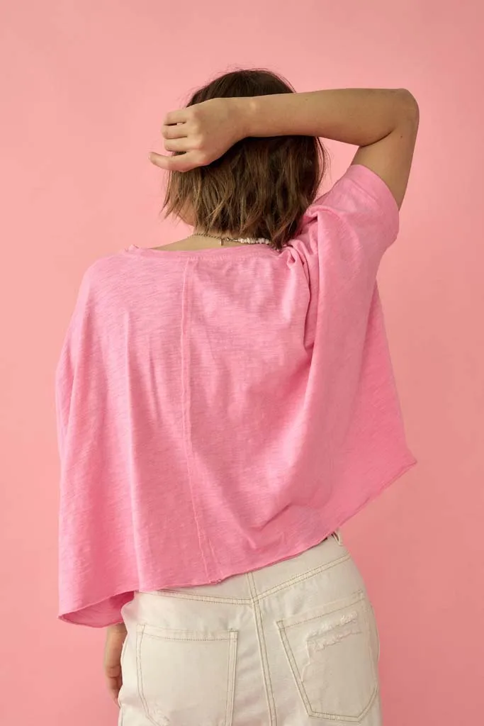 Easy Fit Vintage-Wash Cotton Oversized Boxy Tee