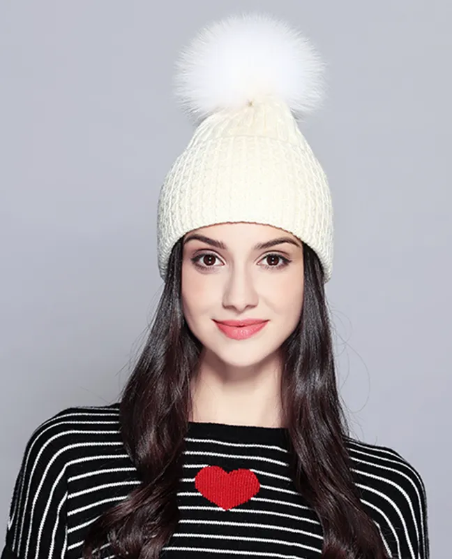 Elegant Raccoon Fur Beanie