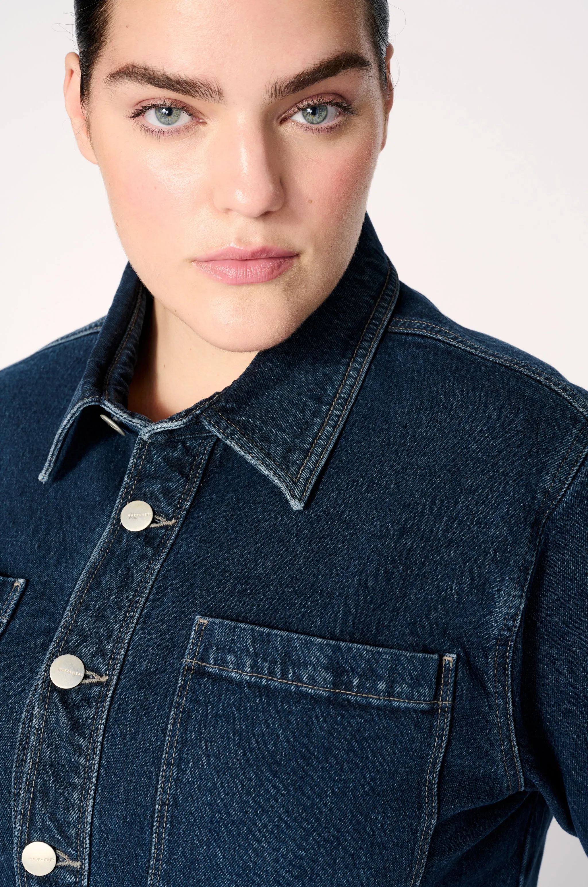 ELS PLUS - CROPPED DENIM SHIRT JACKET | SPEECHLESS