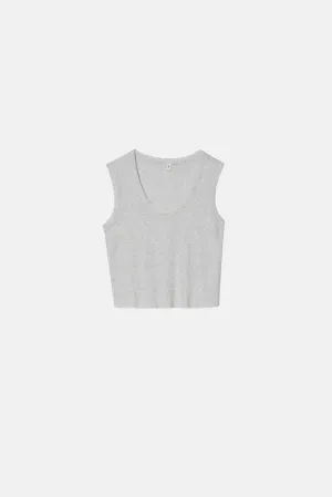 ELWOOD MALIBU CROP TANK ASH GREY