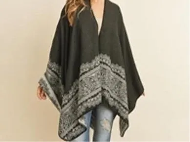 Fashion Poncho Reversible Women