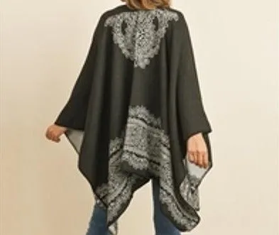 Fashion Poncho Reversible Women