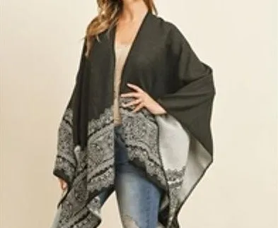 Fashion Poncho Reversible Women