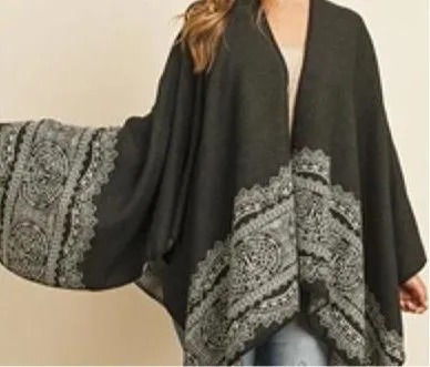 Fashion Poncho Reversible Women