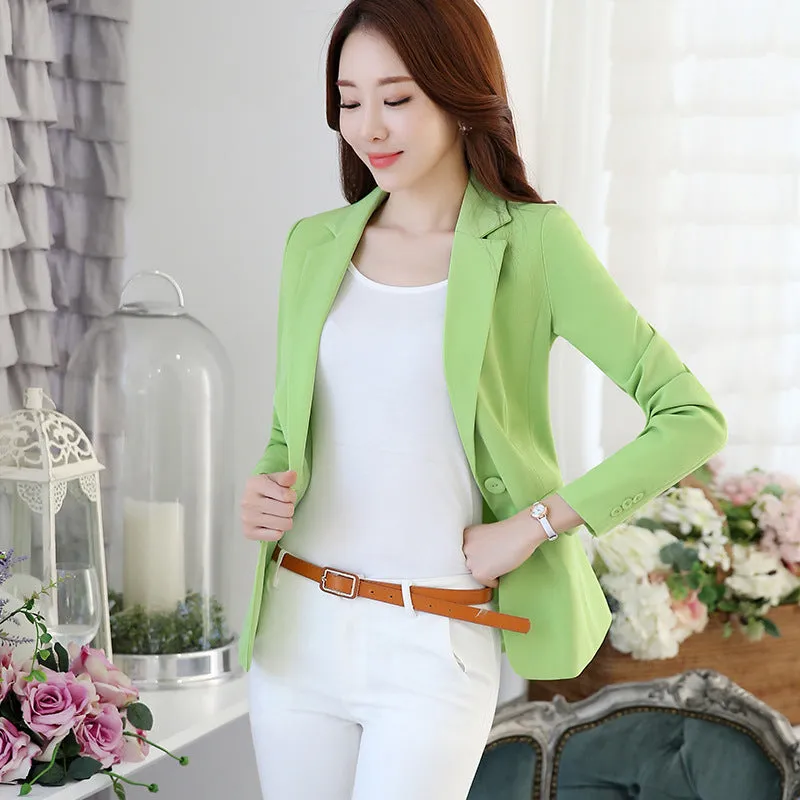 Fashion Work Clothes Plus Size Suits Spring Blue Career