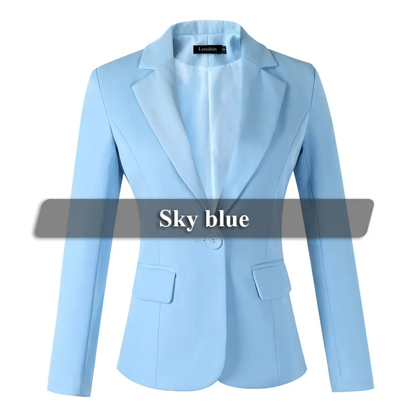 Fashion Work Clothes Plus Size Suits Spring Blue Career