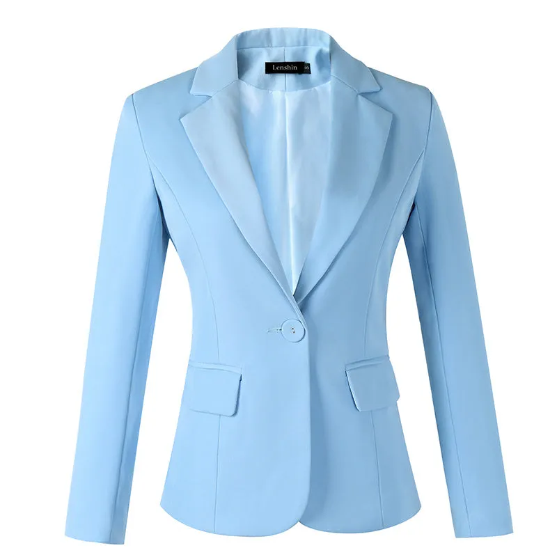 Fashion Work Clothes Plus Size Suits Spring Blue Career