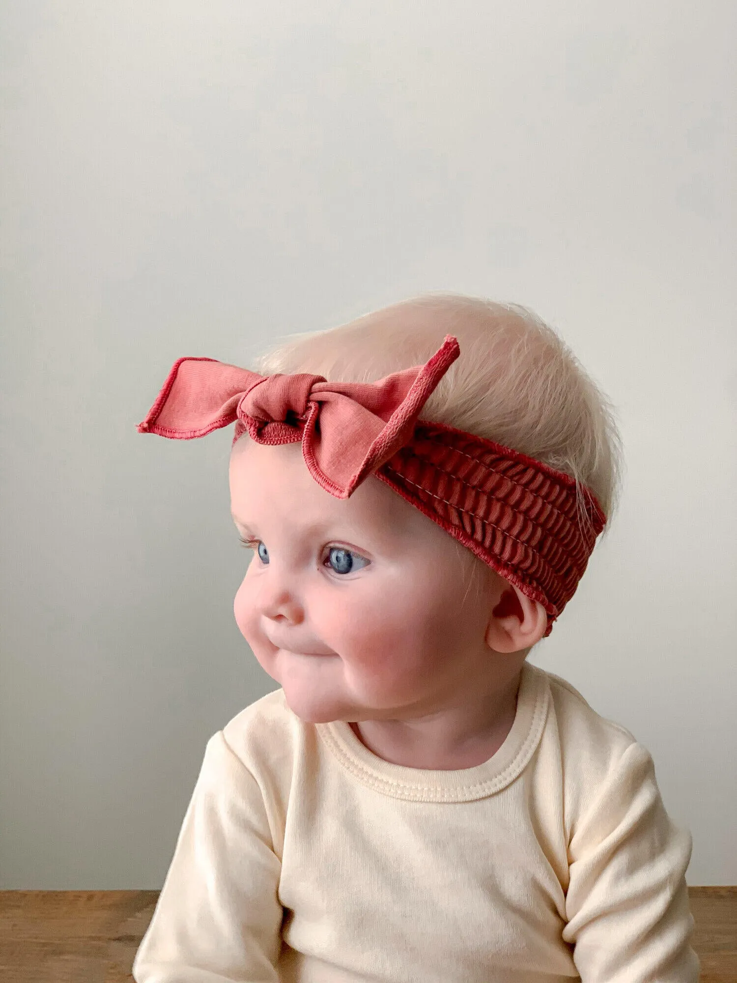 Faux Denim Smocked Headband