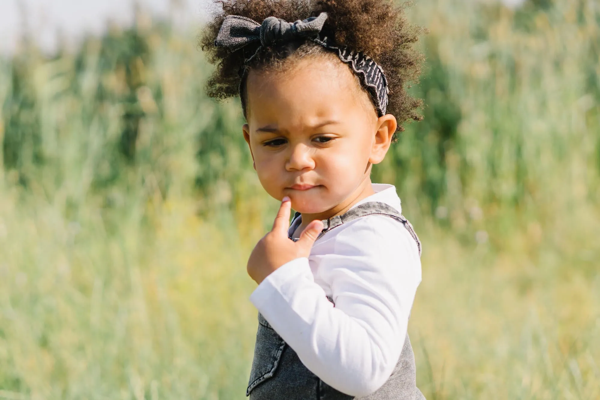 Faux Denim Smocked Headband