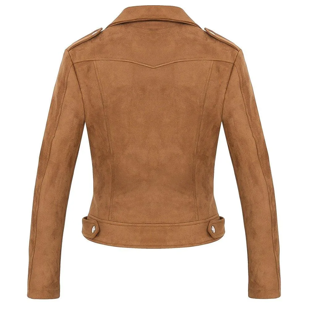 FAUX SUEDE BIKER JACKET