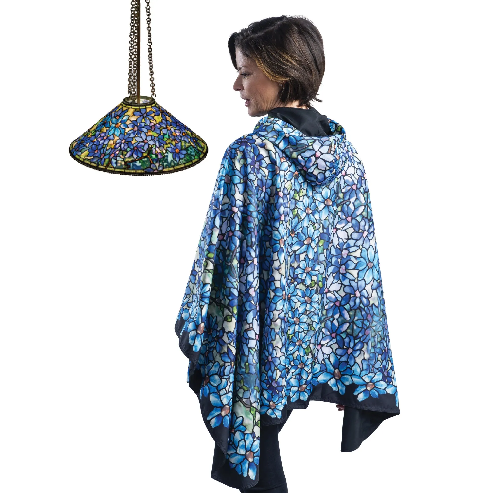 Fine Art RainCaper - Tiffany Clematis Travel Cape