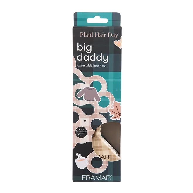 Framar Plaid Hair Day Big Daddy Extra Wide Brush Set