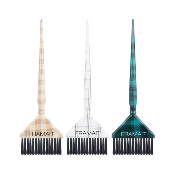 Framar Plaid Hair Day Big Daddy Extra Wide Brush Set