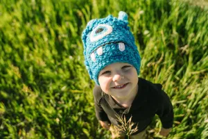 Fun Hand Knit Kids Monster Hat - Bally