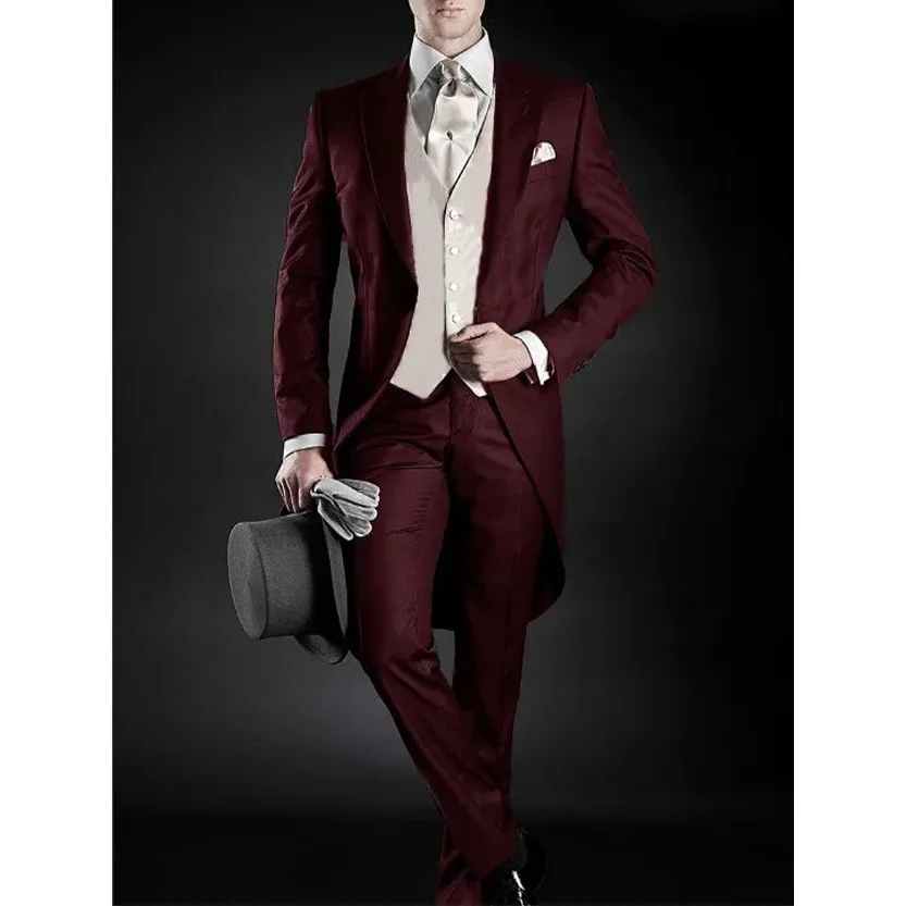 Funki Buys | Suits | Men's 3 Pcs Tailored Wedding Morning Suit