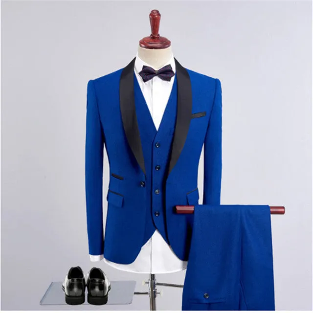 Funki Buys | Suits | Men's Formal Wedding Attire | 3 Pcs Slim Fit