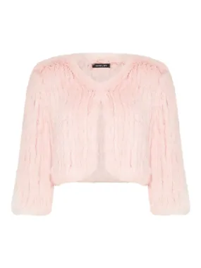 Fur Bolero - Blush Pink (Size Medium Only)