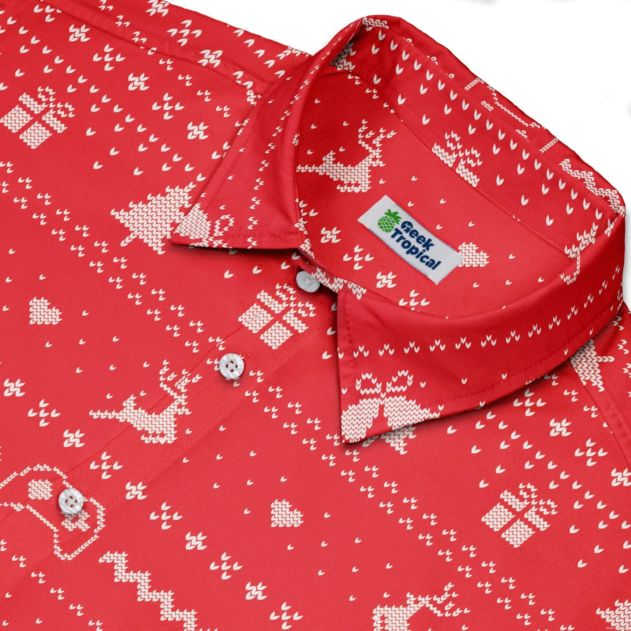 Gamer Christmas Sweater Button Up Shirt