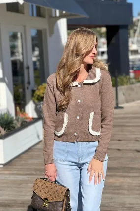 Gingerbread Trimmed Cardigan