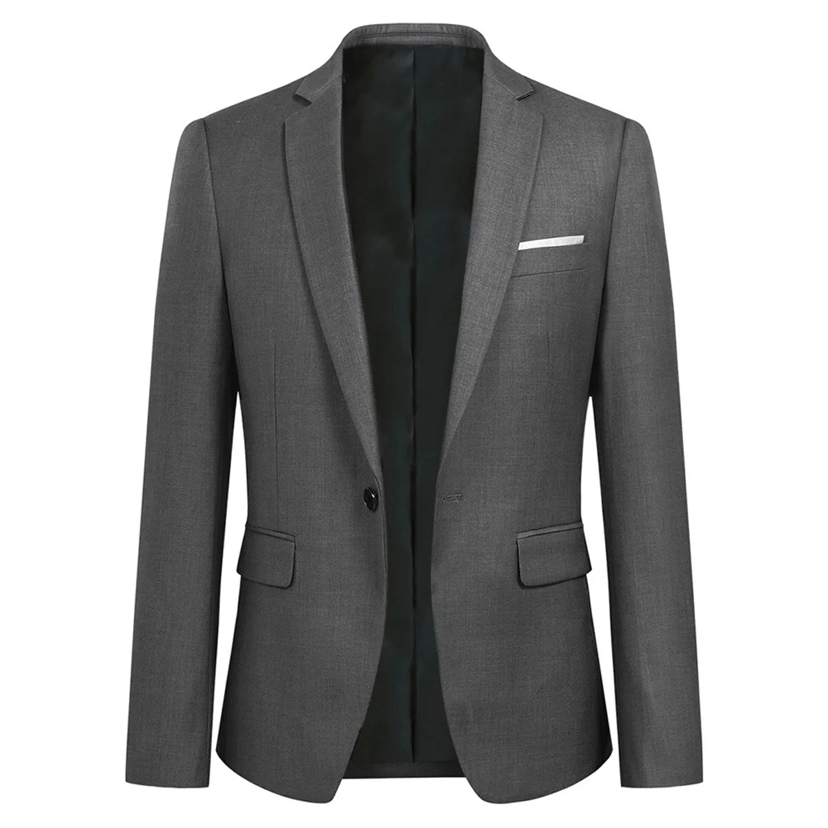 Grey Stylish Blazer One Button Casual Blazer