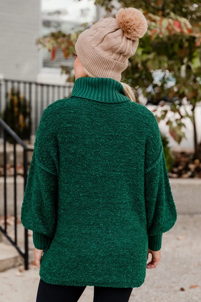 Haven't You Heard Hunter Green Turtleneck Sweater SALE