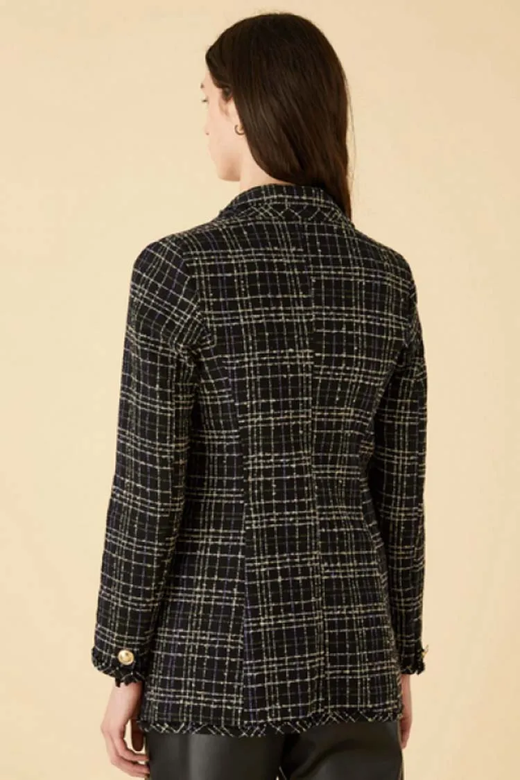 Iarda Check Blazer in Black