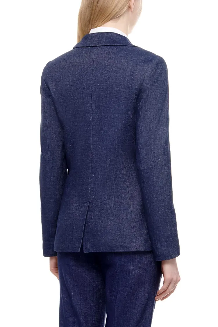 Iesi Linen Jacket in Midnight Blue