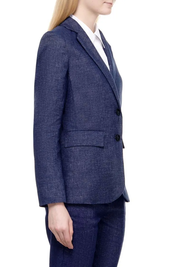 Iesi Linen Jacket in Midnight Blue