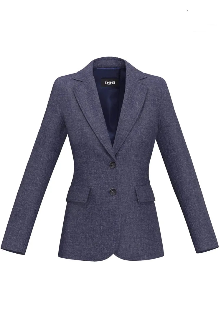 Iesi Linen Jacket in Midnight Blue