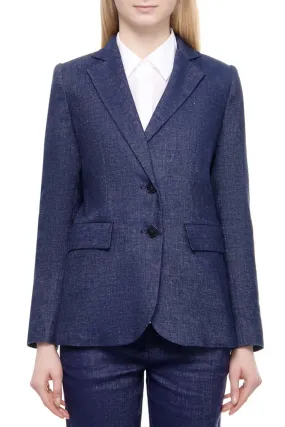 Iesi Linen Jacket in Midnight Blue