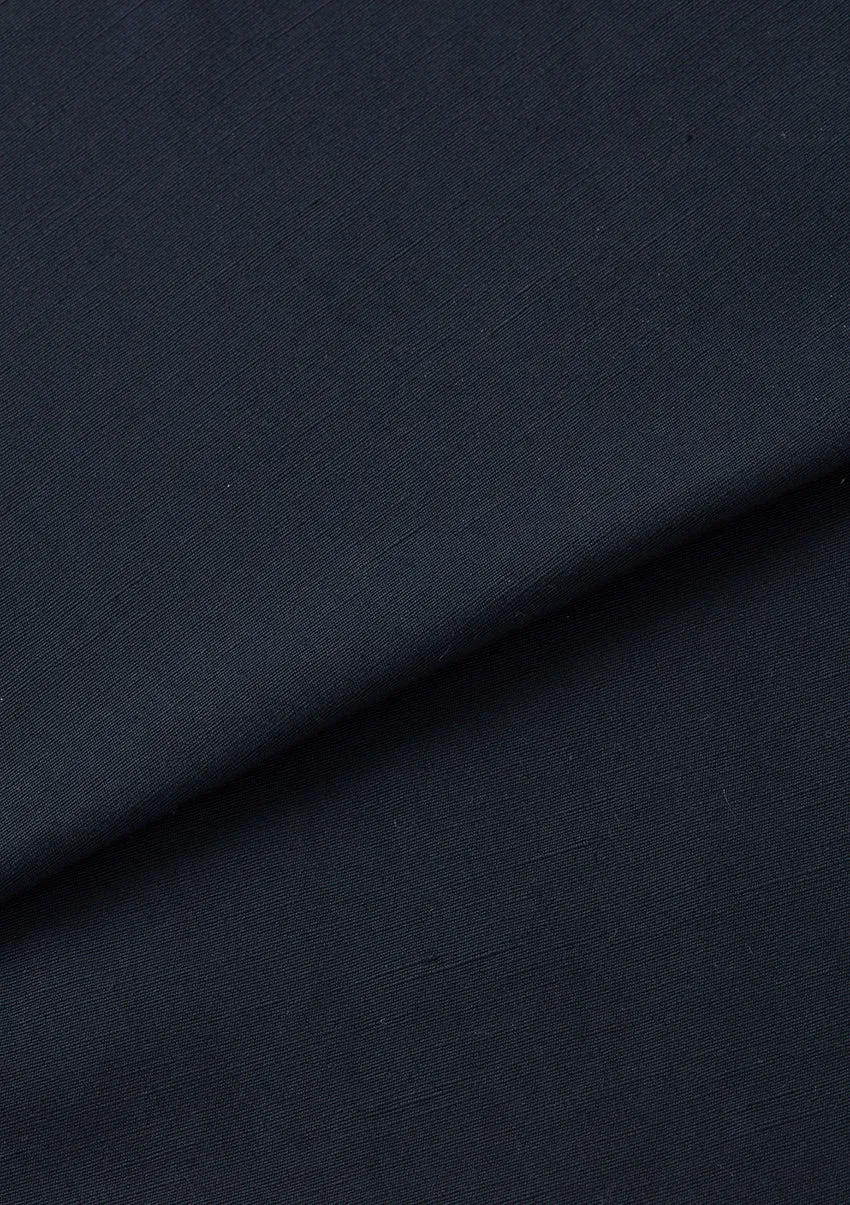 Ink Navy Cotton Linen Trousers