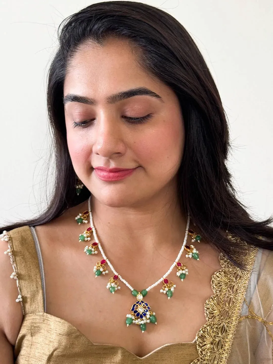 Jadau Kundan Stones Pendant Necklace