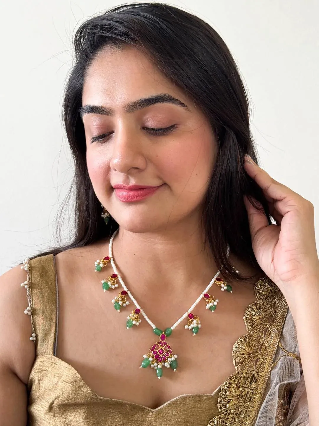 Jadau Kundan Stones Pendant Necklace