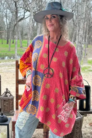 Kantha Sunrise Poncho