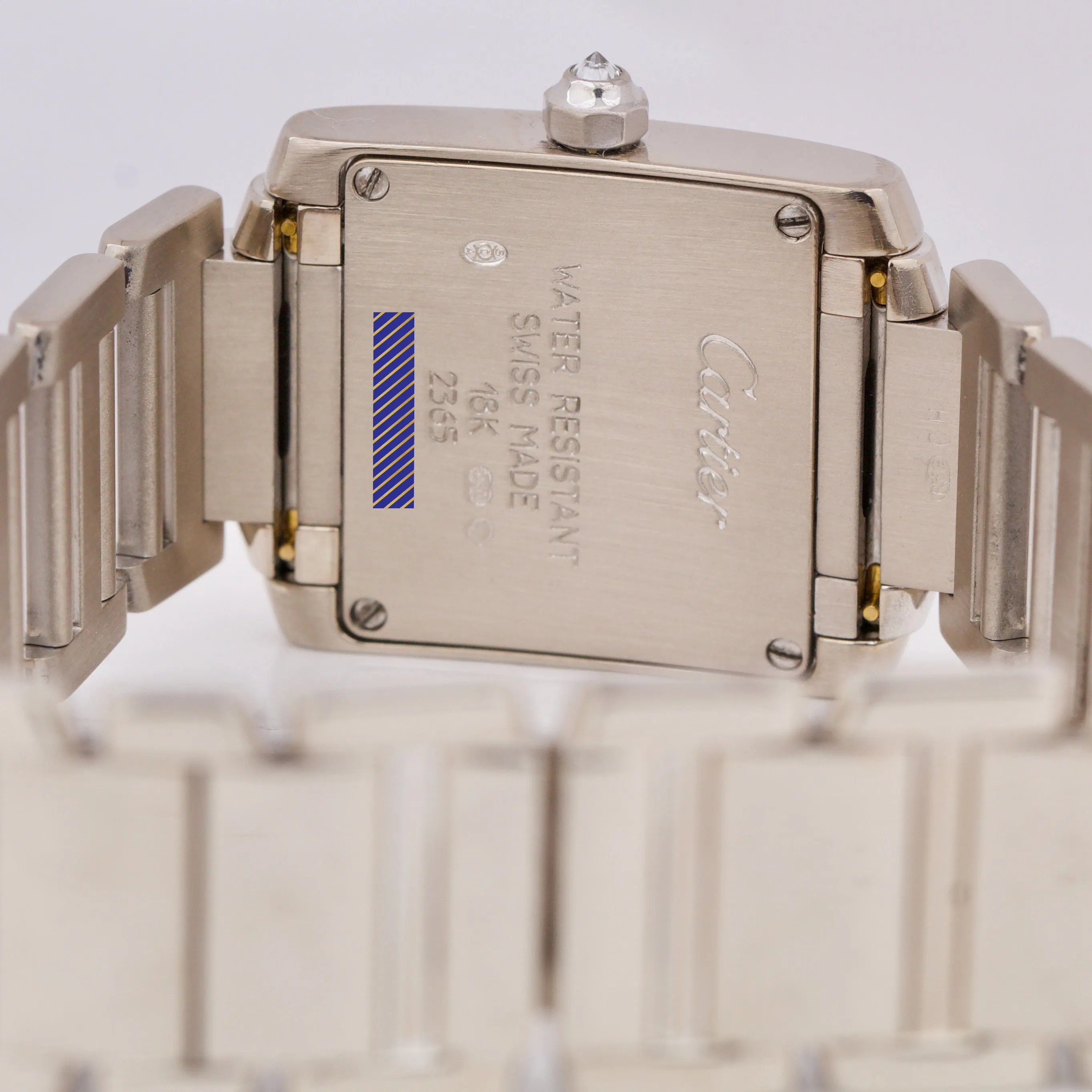 Ladies Cartier Tank Francaise 2365 18K White Gold DIAMOND Quartz WE1002SB Watch